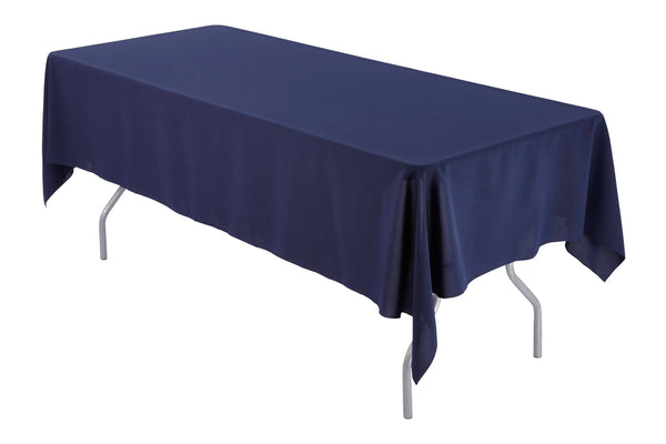 60 x 84 inch Rectangular Navy Blue Tablecloth Polyester